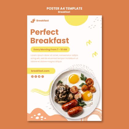 印刷模板美味早餐海报模板美味美味食物