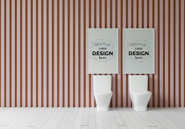 3d墙浴室内部海报框架模型房间模型家具
