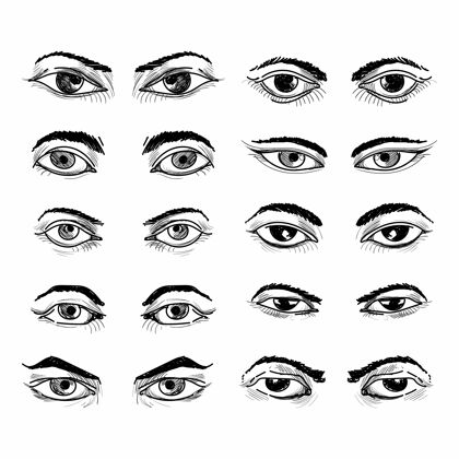 素描手绘异眼素描集设计眼睛设定女性