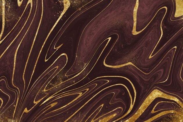 大理石背景现实的液体大理石背景与黄金真实背景金色壁纸