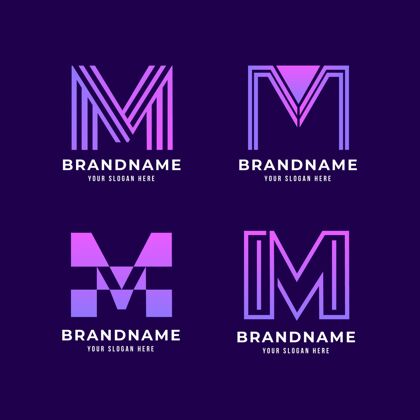 分类渐变m标志系列MLogo渐变字母Logo
