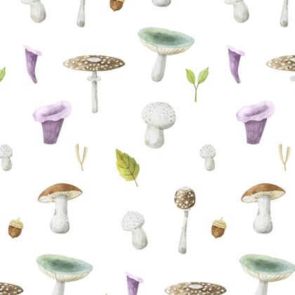 图案手绘蘑菇图案图案收藏背景蘑菇背景