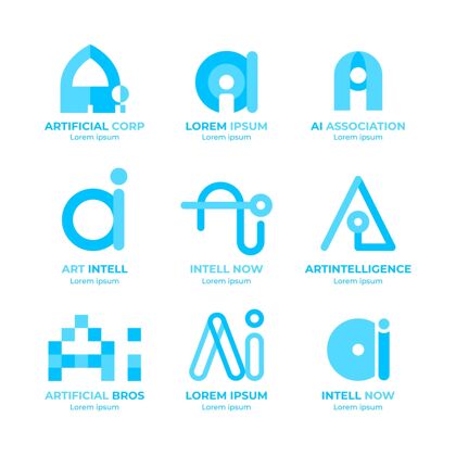 公司标志平板人工智能logo集合标志模板标识企业标志