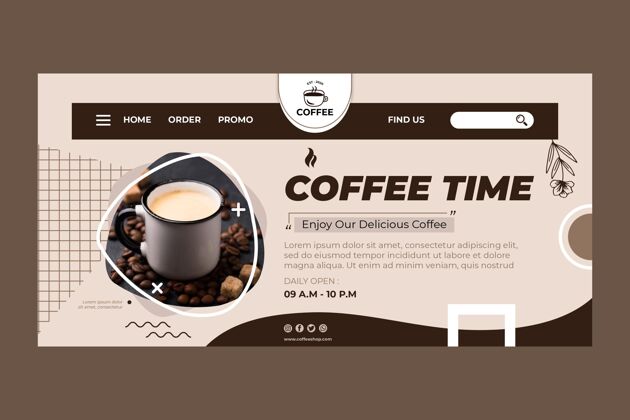 商务咖啡时间登录页模板登陆页面美味咖啡