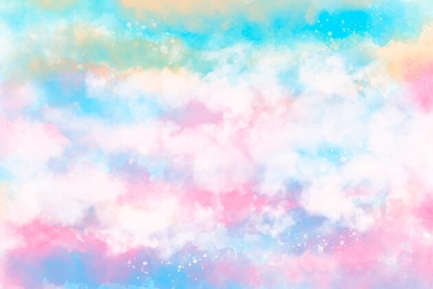 墙纸手绘水彩粉彩天空背景手绘背景粉彩背景