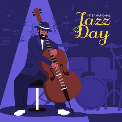 爵士乐平面国际爵士日插画乐器平面音乐会