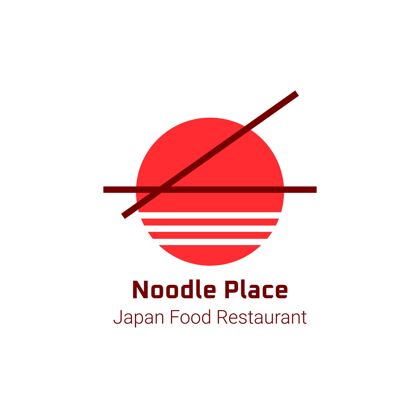 日本食品几何单色食品标志标签线商业标志品牌