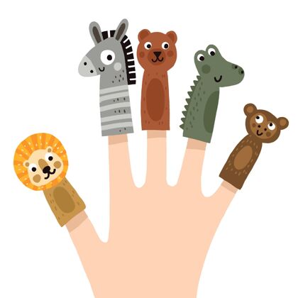 木偶剧手绘手指木偶收藏乐趣手指木偶动物