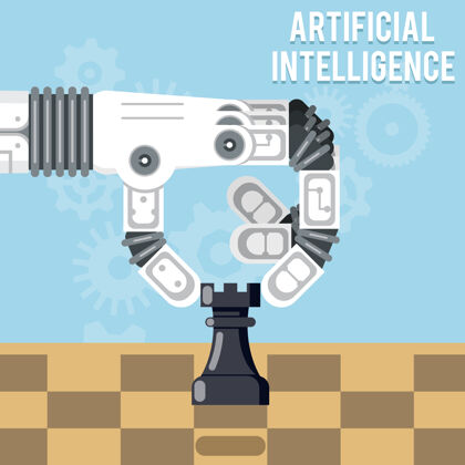 进度人工智能技术机器人手下棋 手臂和车一起移动挑战行动国际象棋