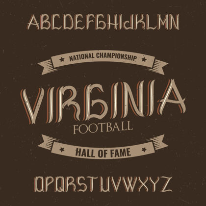Typescript名为弗吉尼亚的复古标签字体字体脚本排版