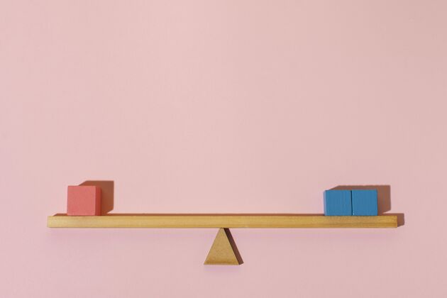 平衡用木块排列商务粉色背景框架