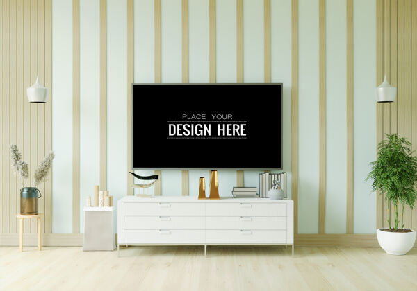 家具客厅里的电视模型三维渲染生活显示器