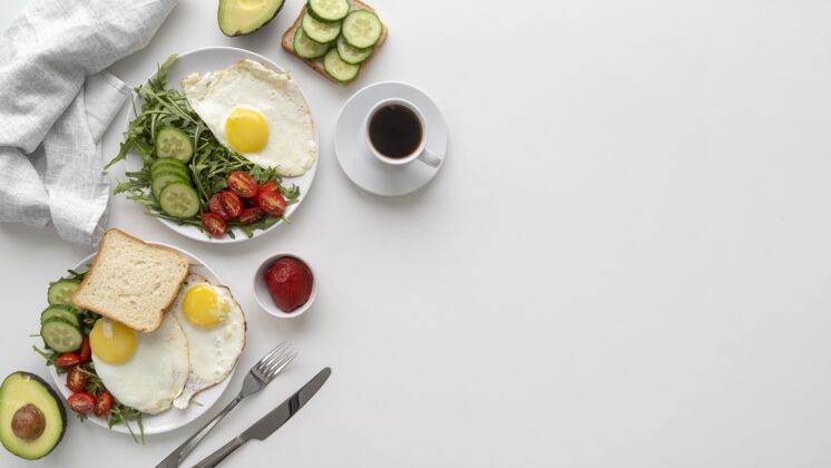 食物美味的早餐组成有机吃复制空间
