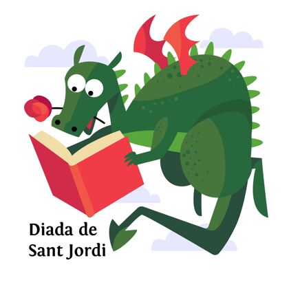 场合平面迪亚达圣乔迪龙阅读书插图传统书籍节日