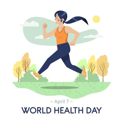 全球手绘世界卫生日插图4月7日插图健康