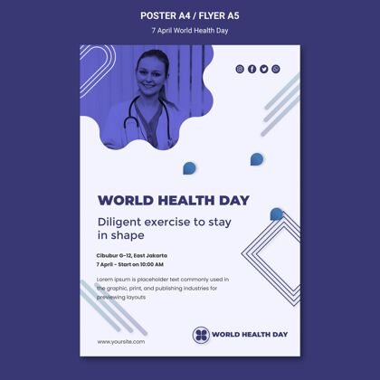 预防世界卫生日海报模板医疗保健医疗保健健康
