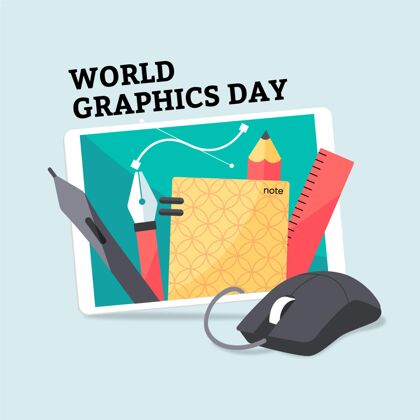 插画平面世界图形日插图全球图形图形日