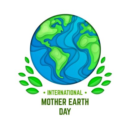 地球地球母亲节插图在纸上生态系统4月22日环境