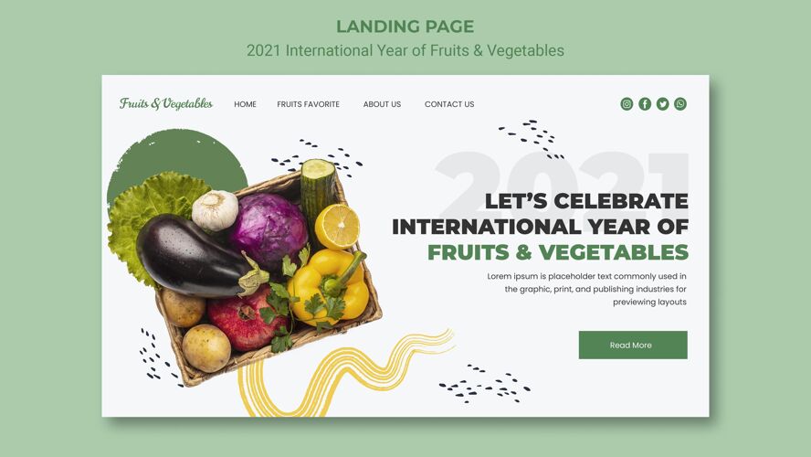 素食者国际水果蔬菜年网页模板水果和蔬菜模板主页