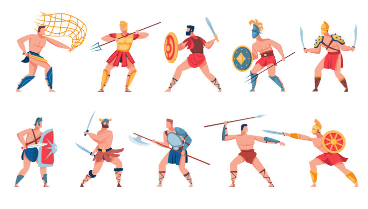 人物古罗马士兵集平面插图军队希腊剑