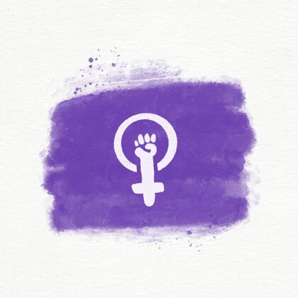 平等权利水彩女权主义旗帜插图与拳头和女性符号拳头插图运动
