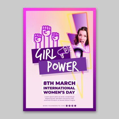 妇女节国际妇女节垂直海报模板庆典妇女和女孩节全球