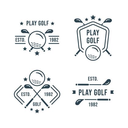 标志模板高尔夫标志系列平面游戏运动