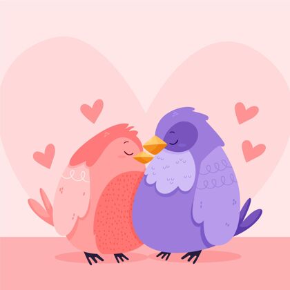 情侣可爱的情人节鸟情侣情人节鸟浪漫