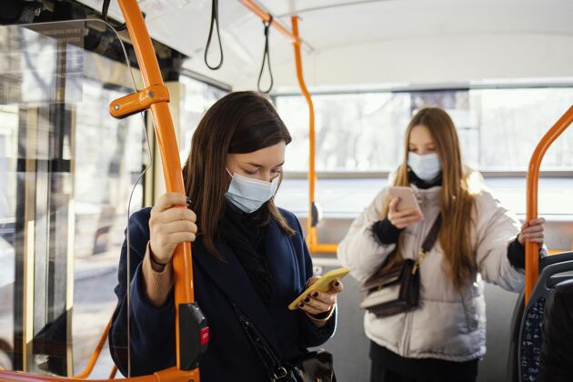 公共交通在公共交通工具上戴口罩的人设备技术口罩