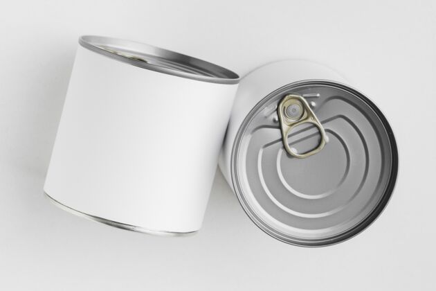模型桌子上的锡罐罐头食品可以模型标签