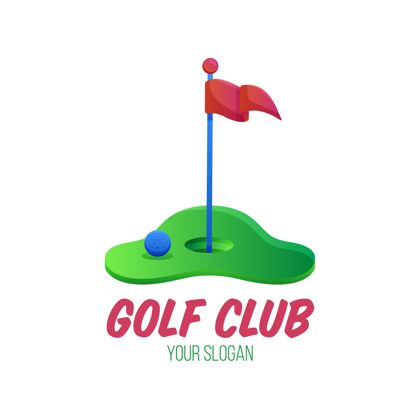 徽标梯度高尔夫标志模板高尔夫徽标游戏渐变徽标