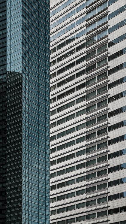 天际线玻璃幕墙的办公摩天大楼建筑塔楼高层