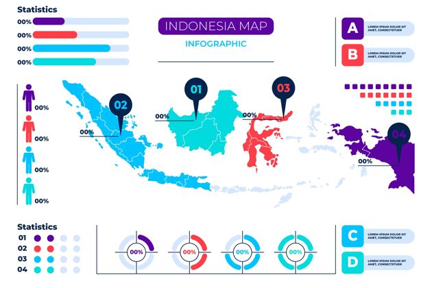 平面设计印尼地图信息图印尼地图图形国家