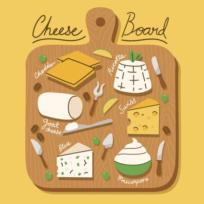 小吃手绘？奶酪板美味奶酪美食