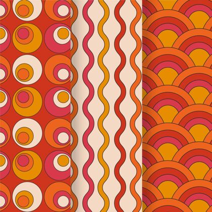 几何形状丰富多彩的几何图案系列重复装饰70年代
