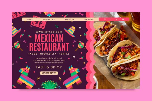 墨西哥墨西哥餐厅食物登录页模板食品料理酱