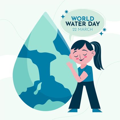 全球手绘世界水日保护世界水日庆典