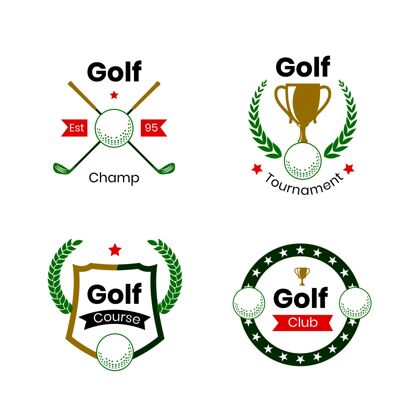设置平面高尔夫标志系列商业包装标志