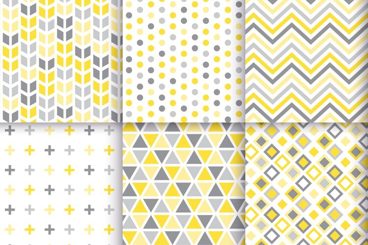 终极灰色黄色和灰色几何图案集几何黄色和灰色照明