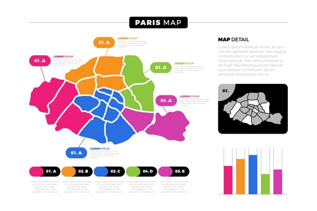信息巴黎地图信息图设计巴黎主题