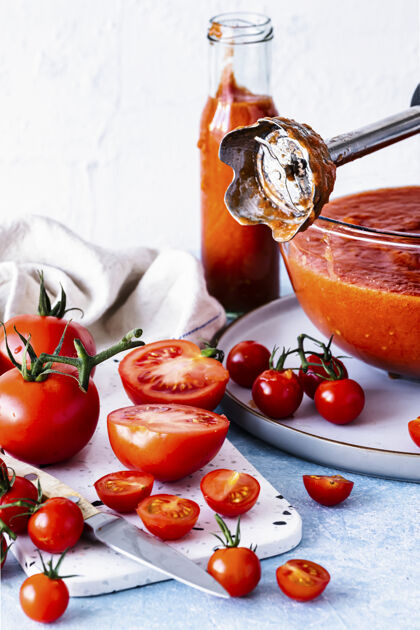 健康自制番茄酱食品摄影汤营养食谱
