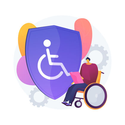 轮椅残疾保险抽象概念插图残疾收入保险 轮椅住院 断腿 无效 商人机会有限安全康复疼痛