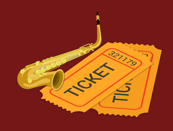 萨克斯管爵士乐萨克斯管音乐会音乐表演入场券预订单位等距等距纸张乐器