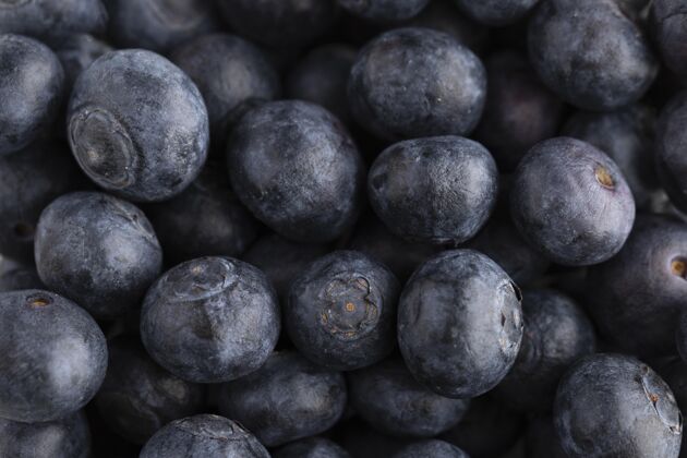 美味蓝莓特写镜头甜点蓝莓美食