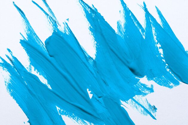 液体表面蓝色油漆刷笔划俯视图材料稠度质地