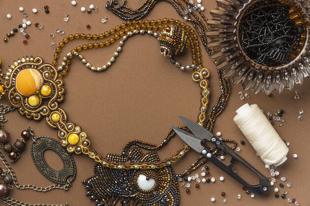 珠子平铺的基本珠工作与剪刀消遣自己动手水平
