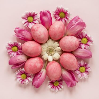 颜色春天的花环和复活节彩蛋季节文化手工制作