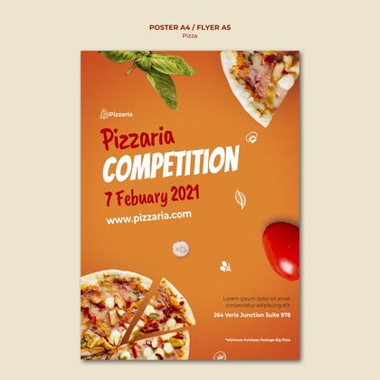 意大利食物披萨传单模板风格设计食物模板