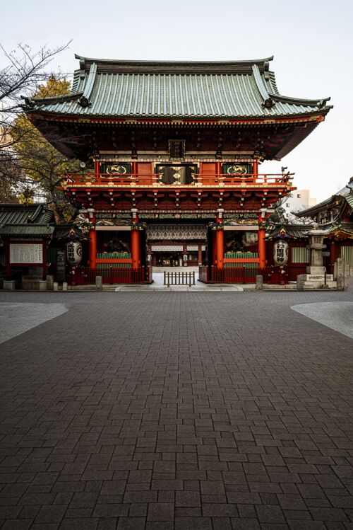 精神雄伟的传统日本木庙结构建筑建筑