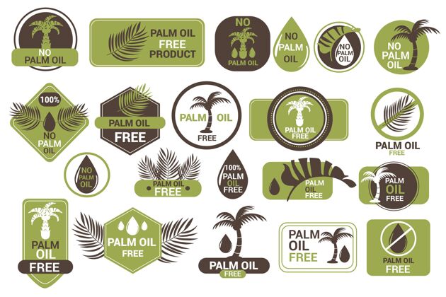 健康一套创意棕榈油徽章收集棕榈油天然